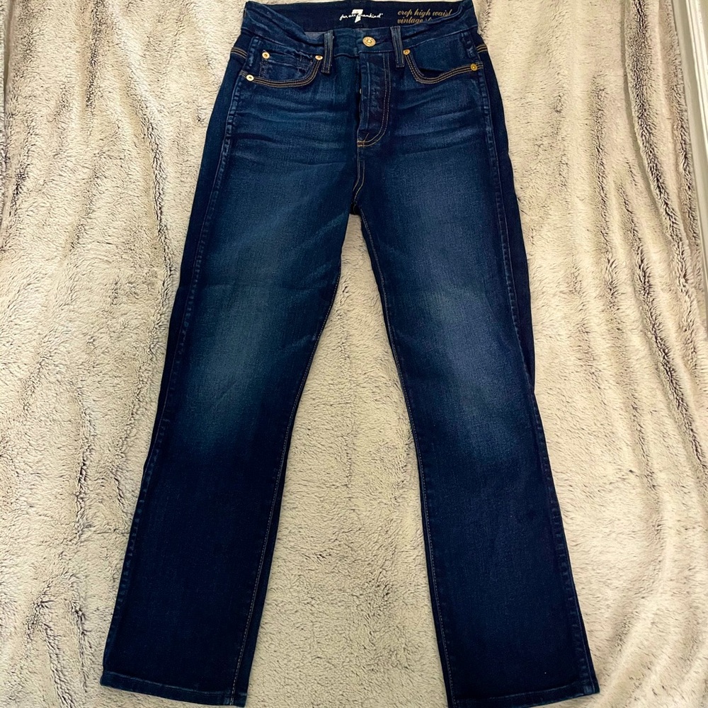 7 for all mankind high rise vintage straight leg jeans